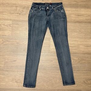 Richcow Jeans Womens Size 11 Dark Wash BlingRhinestoneStudded StretchSkinnyDenim